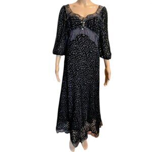 NWT Melanie Lyne Stretch Burnout Velvet Midi Dress Size 14